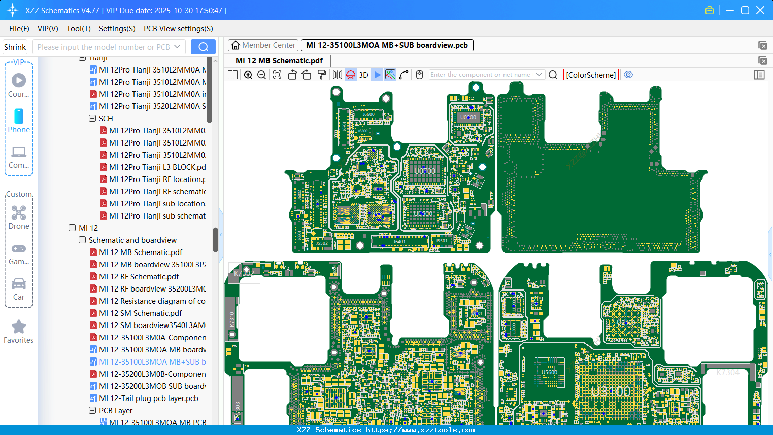 Xiaomi MI 12-35100L3MOA MB+SUB Boardview